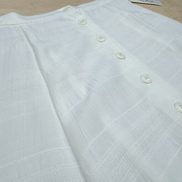 Vintage 1980s Off White High Waist Button Front Maxi Skirt with Slits - Picture 5 of 8